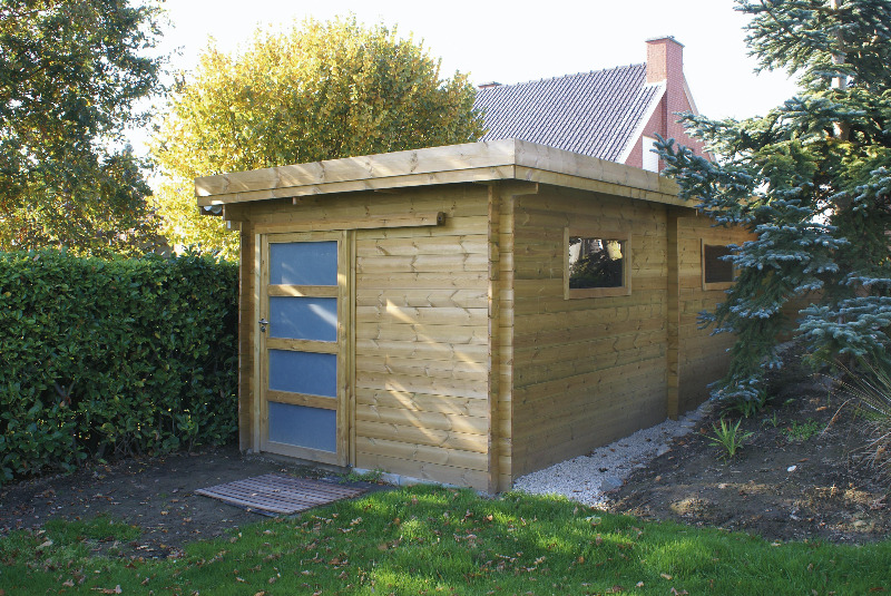 Abri (chalet) de jardin en bois à toit plat MODERN de Gardival